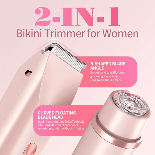 Pink Dual Head Electric Shaver  Bikini Trimmer US Powered Waterproof