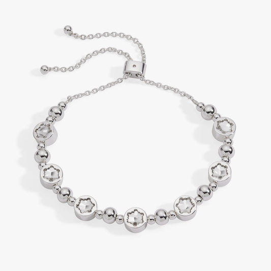 Crystal Snowflake Beaded Bolo Bracelet